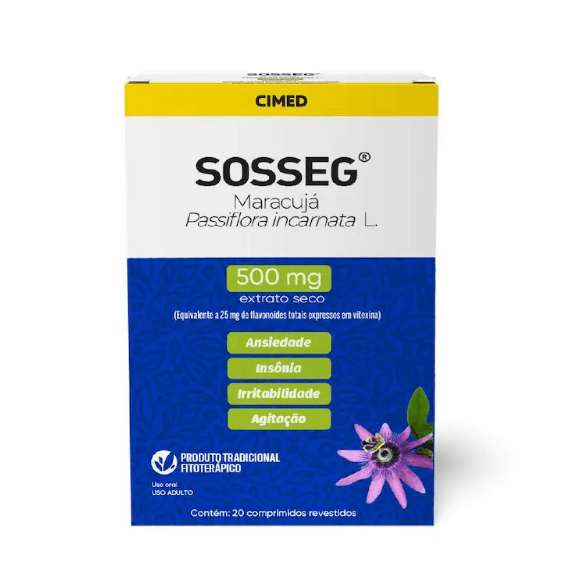 Sosseg Passiflora Incarnata L. 500mg 30 comprimidos